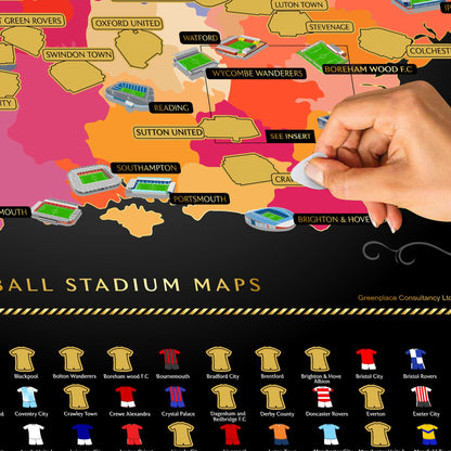 England Football Stadium Scratch-Off Map 25/26